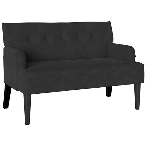 Panca Chesterfield Nero 112 x 65.5 x 75 cm Velluto - Foto 1
