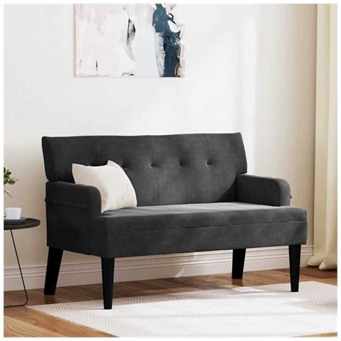 Panca Chesterfield Nero 112 x 65.5 x 75 cm Velluto - Foto 2