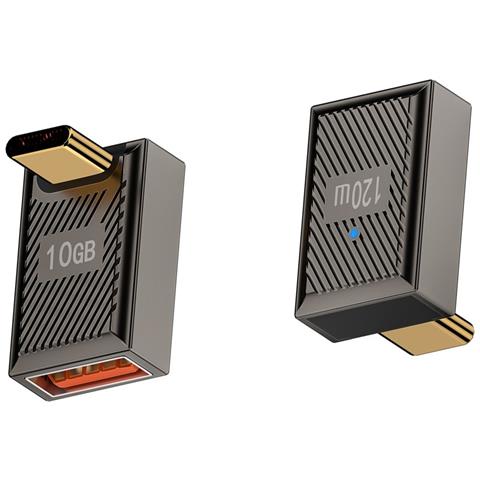 Adattatore Usb Type-c Femmina A Usb A Maschio 120w Con Luce Led, Lega Di Zinco - Foto 2