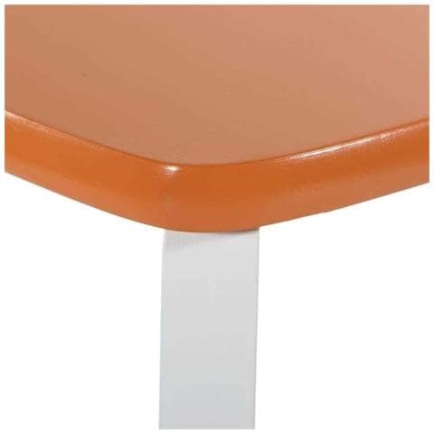Set Tavolo E 2 Sgabelli In Legno Bianchi /arancioni 96x48x42 H Cm - Foto 6