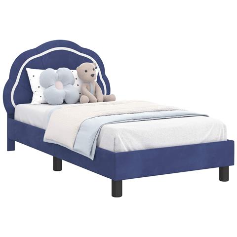 Struttura letto bambini con testata Blu Polizia 80 x 160 cm - Foto 1