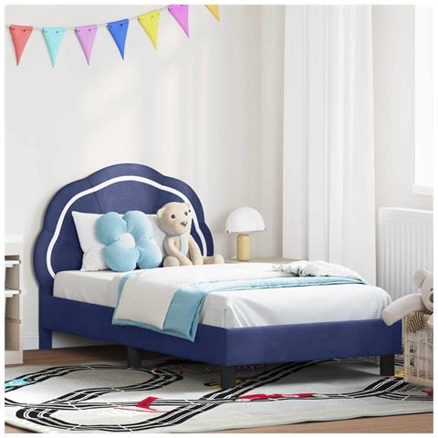 Struttura letto bambini con testata Blu Polizia 80 x 160 cm - Foto 2