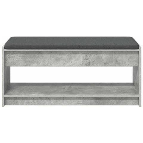 Panca per ingresso con cuscino Grigio Cemento 103 x 38 x 45 cm - Foto 1