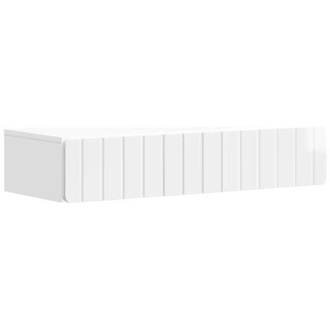 Tavolino da Parete Laterale Bianco Lucido 87,5 x 34,5 x 17 cm - Foto 1