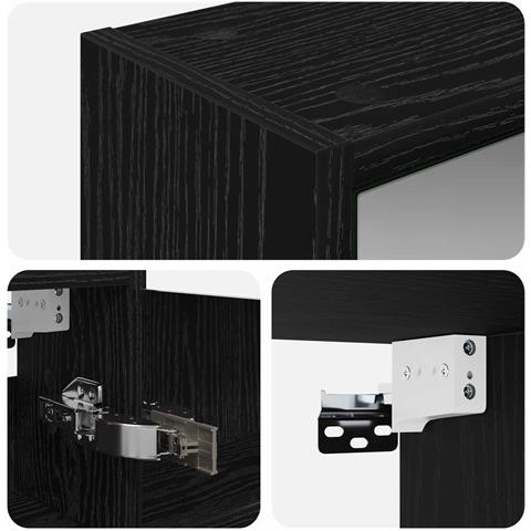Mobiletto per specchio da bagno Rovere Nero 43 x 16 x 62.5 cm - Foto 9