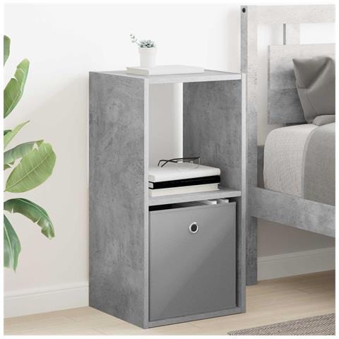 Comodino Grigio cemento 35 x 32 x 68,5 cm Legno multistrato - Foto 2