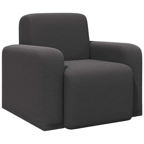 Poltrona Grigio Scuro Bouclé - Foto 1