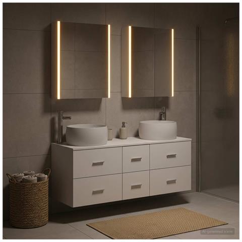 Set di mobili per il bagno 5 pcs Bianco - Foto 2