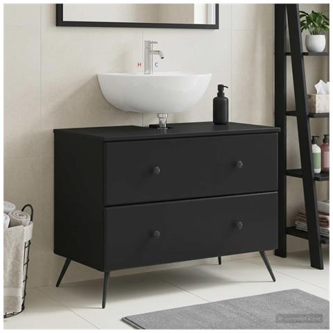 Armadio per Lavabo da Bagno BREDA Nero 82 x 41 x 59 cm - Foto 2