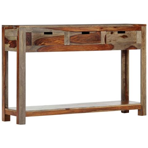 Tavolo Consolle con 3 Cassetti 120x30x75 cm Legno di Sheesham - Foto 1