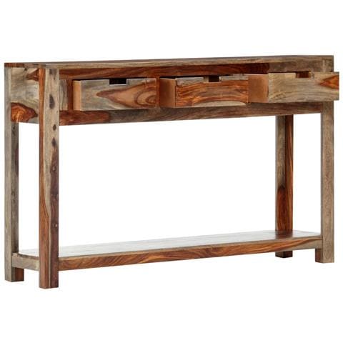 Tavolo Consolle con 3 Cassetti 120x30x75 cm Legno di Sheesham - Foto 10