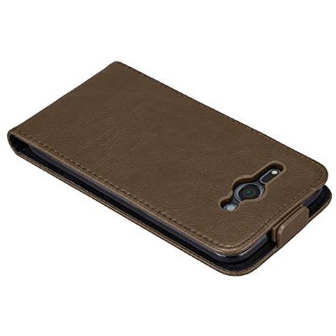 Custodia Compatibile Con Sony Xperia Xz2 Compact In Bruno Caffè - Coperchio Protettivo In Design Flip Con Chiusura Magnetica - Foto 2