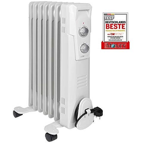 Ra 3735 7 Olio A Coste, Radiatore Mobile Fino A 1500 Watt, Calore Tramite Termostato A Regolazione Continua, Uso Flessibile Grazie Alle 4 Ruote Scorrevoli, Costruzione Slimline, Bianco W - Foto 1