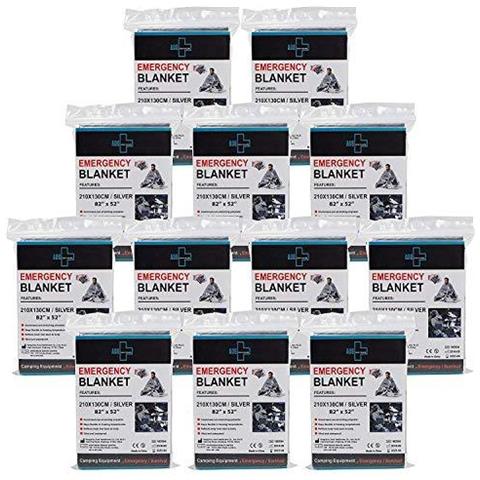 Generale Medi Emergenza Foil Blanket Mylar Emergenza Coperta Termica (12-pack) - Survival Coperte Perfetto Per Esterna Escursionismo Sopravvivenza Maratone O Di Primo Soccorso - Foto 1