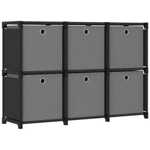 Mobile con 6 Scatole a Cubo Nero 103x30x72,5 cm in Tessuto - Foto 1