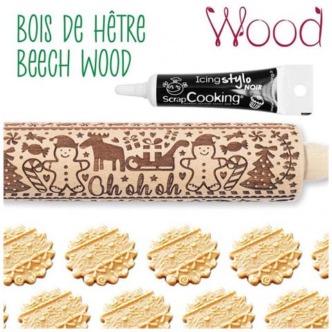 Rotolo Di Pastafrolla Con Impronte 39 Cm Pan Di Zenzero Uomo + Penna Per Glassa Nera - Foto 1