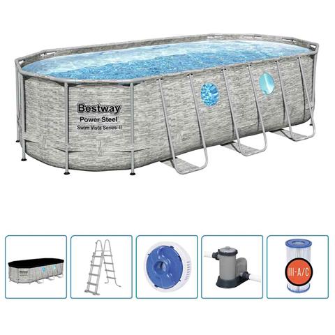 Set Piscina Power Steel Swim Serie Vista 549x274x122 Cm - Foto 1