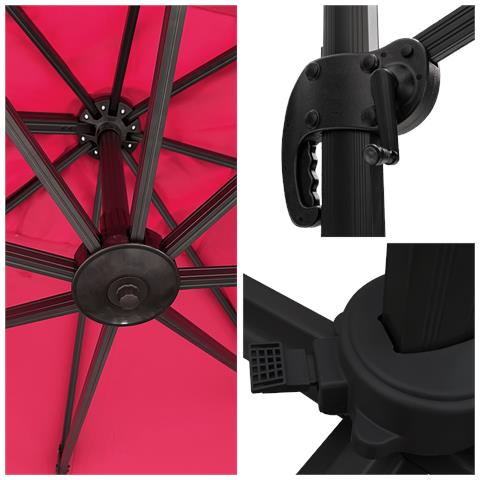 Ombrello Offset Molokai Quadrato 3x3m Fucsia + Copertura - Foto 13