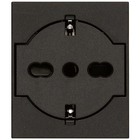 Presa 2p+t P40 Universale A Filo Nero - 30211.g - Foto 1