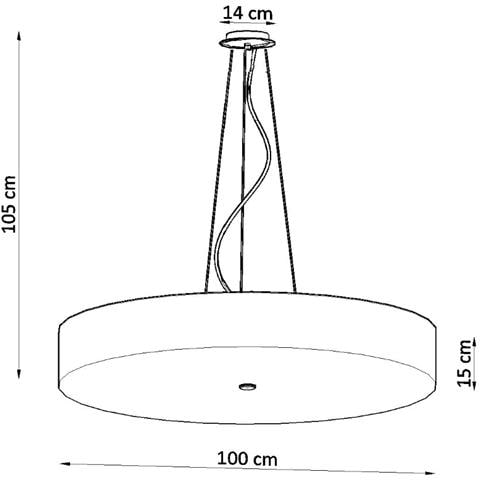 Lampadario Skala 100 Bianco Sl. 0808 - Minimalista Lampadario Nero 105x100x100 Cm - Foto 7