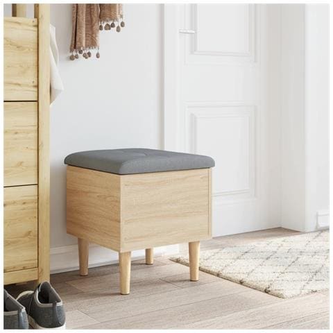 Panca Portaoggetti Rovere Sonoma 42x42x46 Cm Legno Multistrato - Foto 3