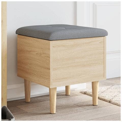 Panca Portaoggetti Rovere Sonoma 42x42x46 Cm Legno Multistrato - Foto 1