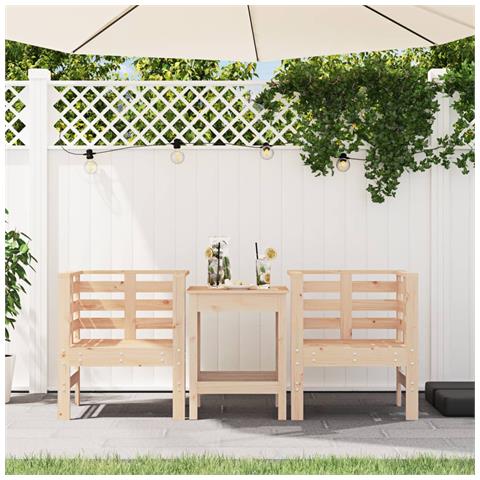 Sedie Da Giardino 2pz 61,5x53x71 Cm In Legno Massello Di Pino - Foto 3