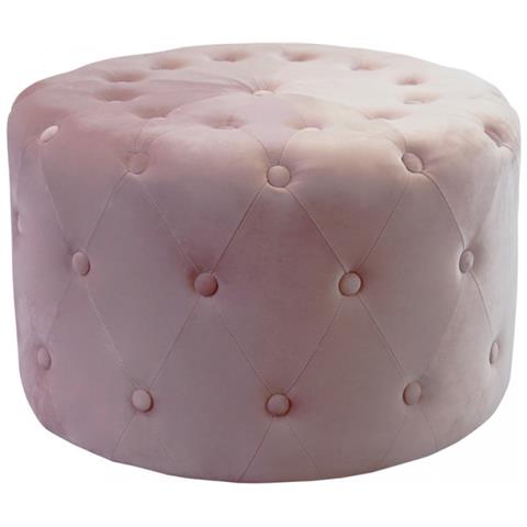 Pouf Rotondo In Velluto Rosa - Foto 1