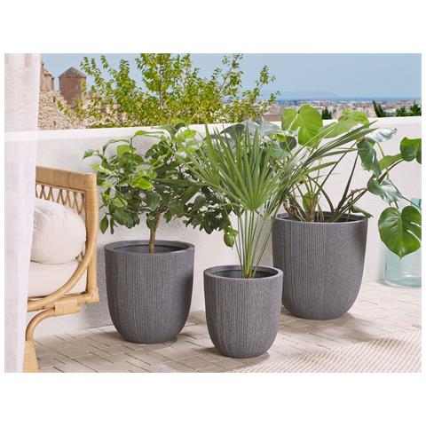 Vaso Per Fiori 44 X 44 X 48 Cm Grigio Chios - Foto 1
