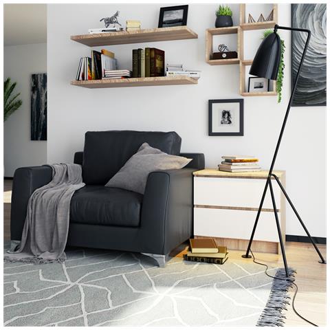 Comodino K60, 2 cassetti, 60x40x55 cm, Colore Sonoma Quercia e Bianco - Foto 5