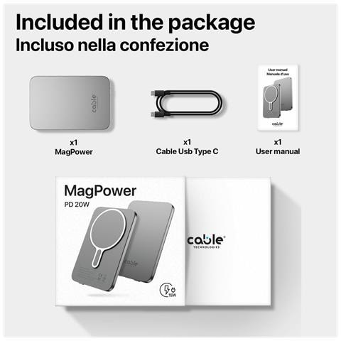 Magpower Powerbank Wireless Magnetico 5000mah Pd20w Usb-c Ultra Sottile, Leggero, Ricarica Rapida, Batteria Esterna Power Bank Caricatore Portatile Universale Iphone, Samsung Ecc - Foto 7