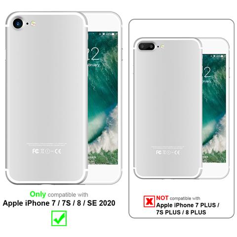 Catena Di Telefoni Cellulari Compatibile Con Apple Iphone 7 / 7s / 8 / Se 2020 In Rosso Bianco - Coperchio Protettivo In Silicone Con Anelli D'argento, Cinturino In Corda E Custodia Staccabile - Foto 2