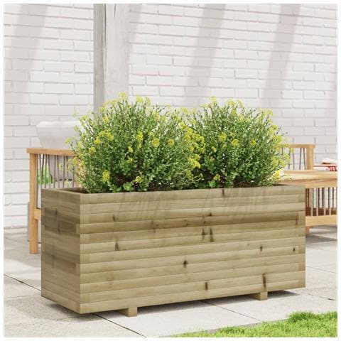 Fioriera Da Giardino 110x40x49,5 Cm In Legno Di Pino Impregnato - Foto 3