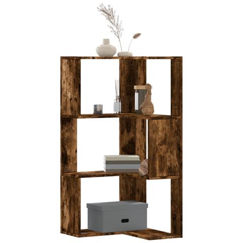 Libreria Angolare 3ripiani Rovere Fumo 50x50x102 Cm Multistrato - Foto 2
