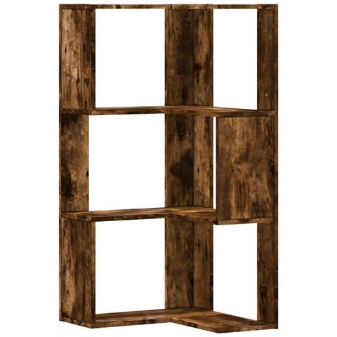 Libreria Angolare 3ripiani Rovere Fumo 50x50x102 Cm Multistrato - Foto 1