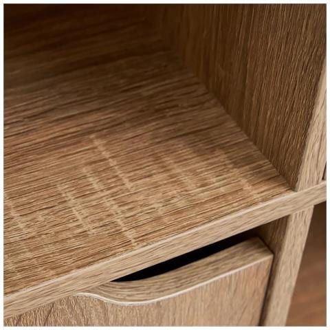 Libreria Scaffale In Legno Da 12 Mm,con 4 Scomparti È 2 Ante, Porta Libri Con Ante,ufficio, Studio, Soggiorno (60x33x62) - Foto 6