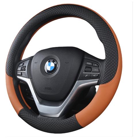 Coprivolante Antiscivolo In Pelle Pu Per Volante Dell'auto Black Orange - Foto 1