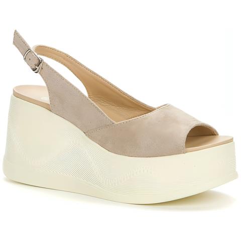 Beige Casual Open Sandals Sandali Tessile Scarpe Donna Beige Eu 37, 137570/01-02 - Foto 1