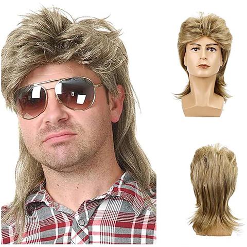 Parrucca Mullet Da Uomo, Acconciatura Retro Anni '80 Lightbrown - Foto 1