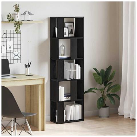 Libreria /Divisorio Rovere Nero 45x24x159 cm Legno Multistrato - Foto 1