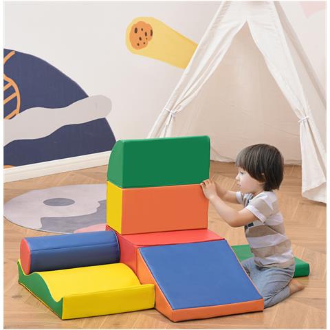 Set 7 Blocchi di Costruzioni Morbide per Bambini da 1-3 Anni per Casa e Scuola, Multicolore - Foto 2