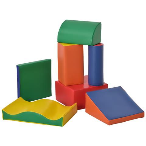 Set 7 Blocchi di Costruzioni Morbide per Bambini da 1-3 Anni per Casa e Scuola, Multicolore - Foto 1