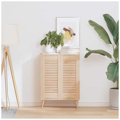 Ante Con Design A Lamelle 2 Pz 69x29,5 Cm In Legno Di Pino - Foto 1