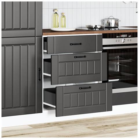 Base Da Cucina Lucca Nero In Legno Multistrato - Foto 3