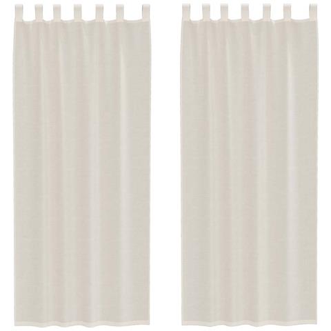 Tende In Voile Con Linguetta 2 Pz Crema - Foto 1