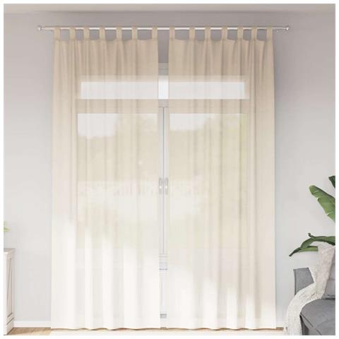 Tende In Voile Con Linguetta 2 Pz Crema - Foto 8