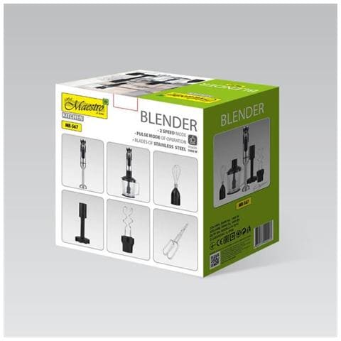 Frullatore a Immersione MR-567 con Accessori 2 Liveli di Velocità Potenza 1000 W Colore Nero Acciaio Innossidabile - Foto 3