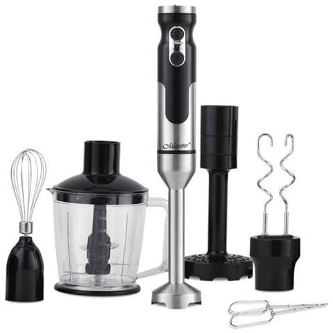Frullatore a Immersione MR-567 con Accessori 2 Liveli di Velocità Potenza 1000 W Colore Nero Acciaio Innossidabile - Foto 1