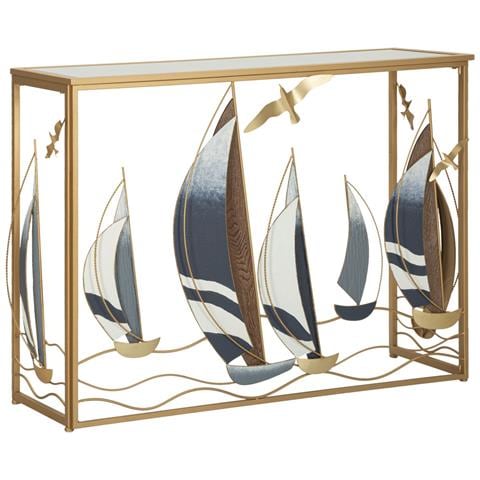 Tavolo Consolle Barche 9 - Multicolore - Metallo - 108x37x80 Cm - Foto 1