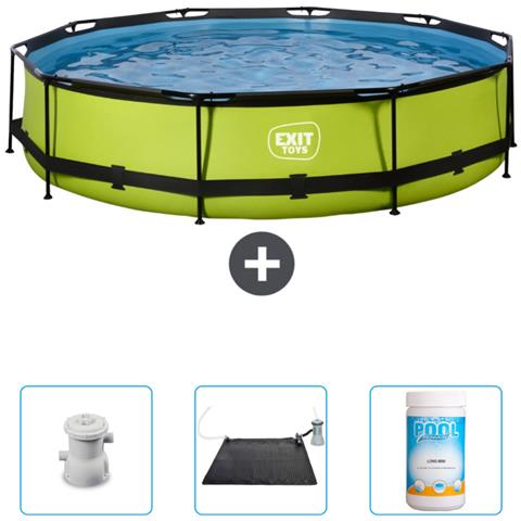 Piscina Fuori Terra - In Giro - 360x360x76 Cm - Groen - Include Accessori Coordinati Cb92 - Foto 1